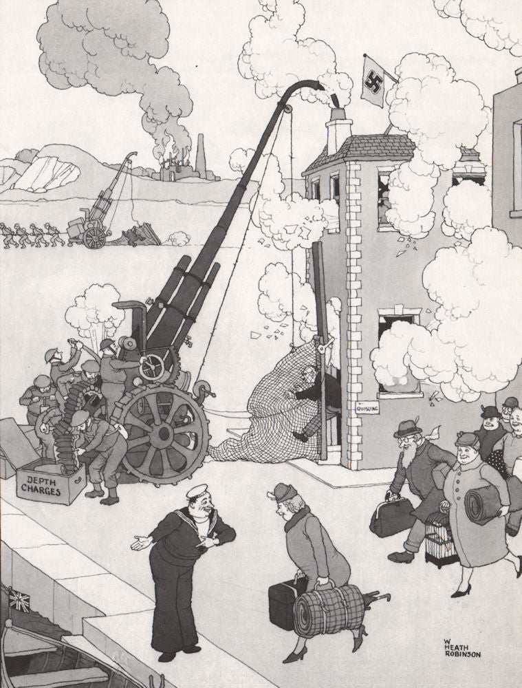 HEATH ROBINSON. Catching a Quisling. Second World War 1973 old vintage print